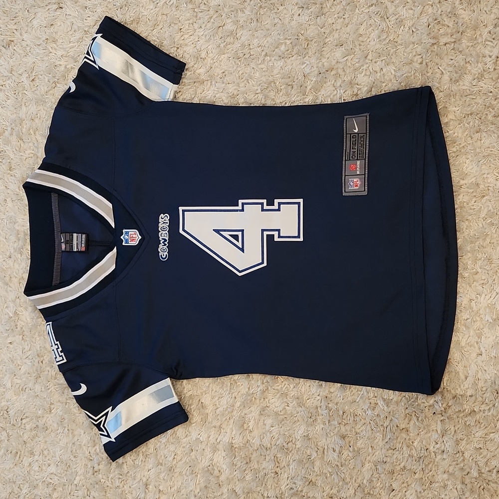 Official NFL Nike On Field Women's Dallas Cowboys Prescott 4 Jersey Tshirt